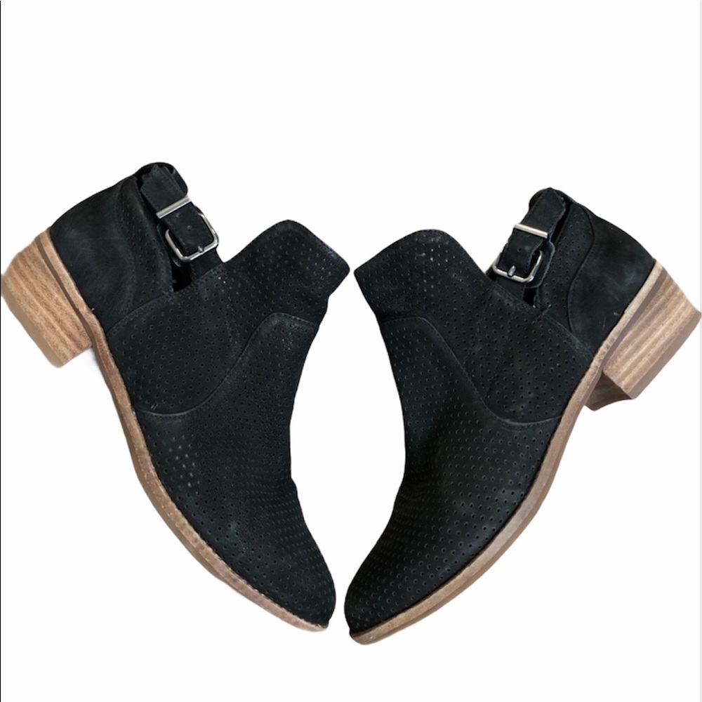 Gianni Bini Suede Perforated Suede Ankle Boots